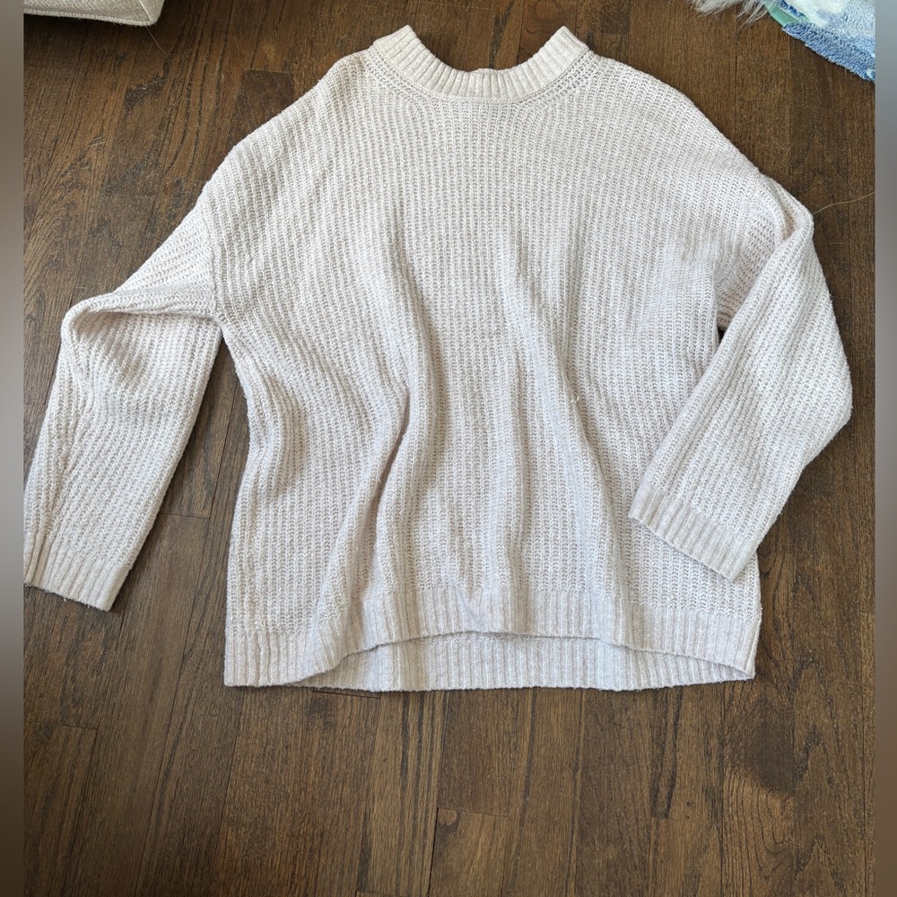 Waffle Knit Sweater - oatmeal color